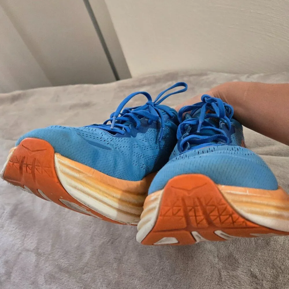 Hoka One One Bondi 8 Coastal Sky Vibrant Orange Size 12 - Picture 8 of 11